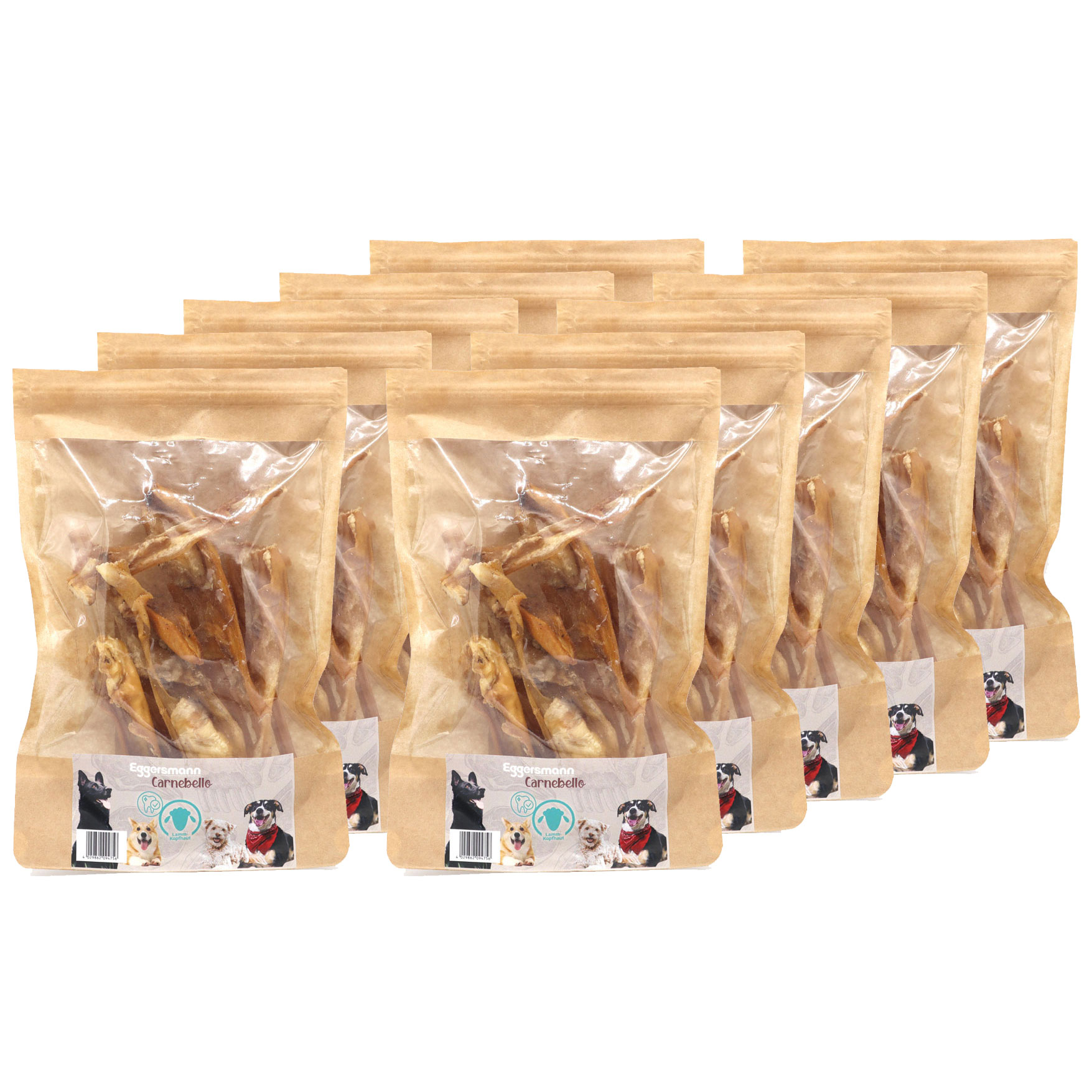 Carnebello - Naturkausnack Lammkopfhaut 10 x 60 g