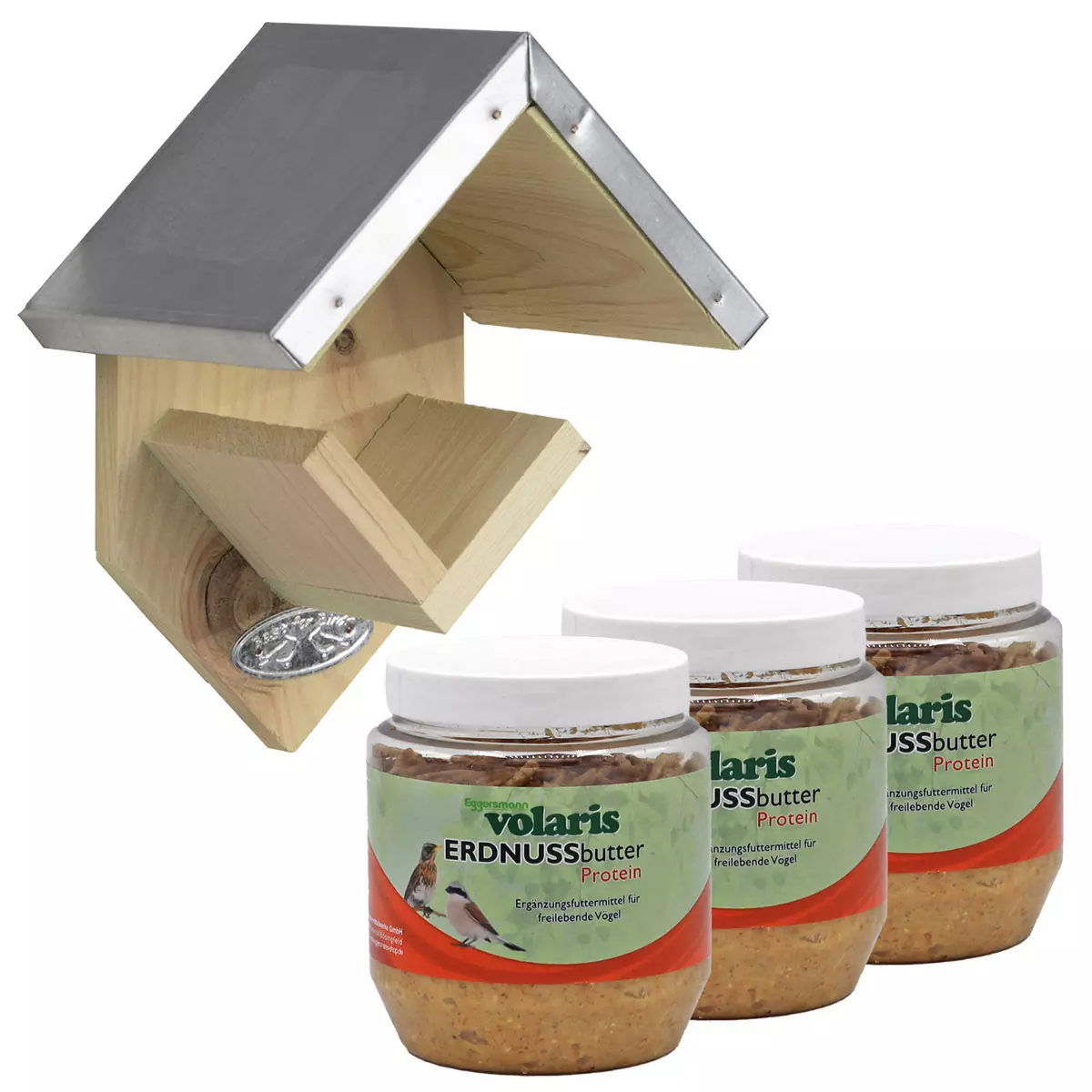volaris - Erdnussbutter mit Insekten 3 x 350g + Es