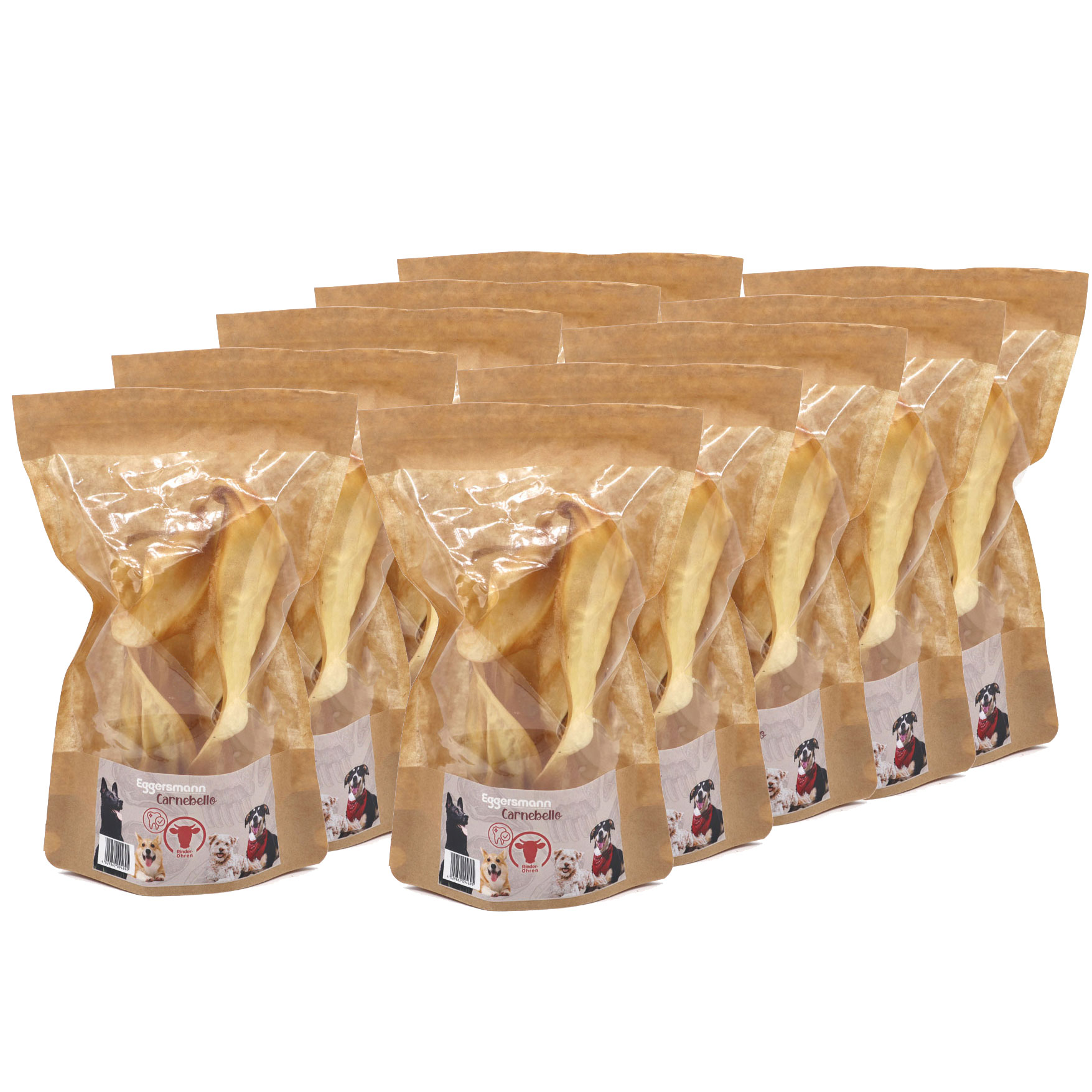 Carnebello - Naturkausnack Rinderohren 10 x 2 Stk