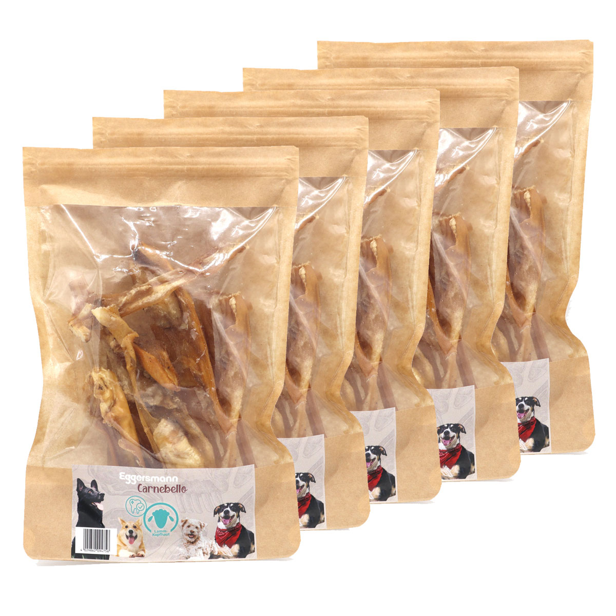 Carnebello - Naturkausnack Lammkopfhaut 5 x 60 g