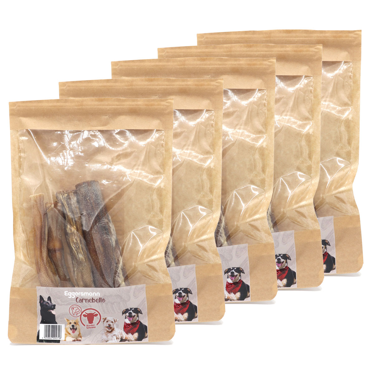 Carnebello - Naturkausnack Rinderschwanz 5 x 100 g